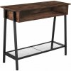 tectake 404720 konzolový stolík tralee 100x35x80, 5cm - industriálne drevo tmavé, rustikálne