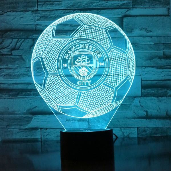 Beling Detská lampa, Manchester city lopta s logom, 7 farebná QS469