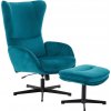 Hom`in RELAXAČNÉ KRESLO S PODNOŽKOU, kov, textil, petrolejová - Kreslá - 002381038101