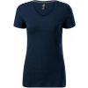 MALFINI Dámske tričko Action V-neck - Námornícka modrá | L
