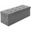 tectake 402239 skladacia polyesterová taburetka s úložným priestorom 110x38x38cm - svetlo šedá
