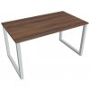 Pracovný stôl UNI O, 140x75,5x80 cm, orech/sivá