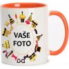 HRNČEK S FOTKOU FAREBNÝ RÁMIK PÁRTY 1 350 ML FOTOPOŠTA Farba: ORANŽOVÝ