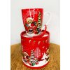Vianočný hrnček červený v krabici Macko