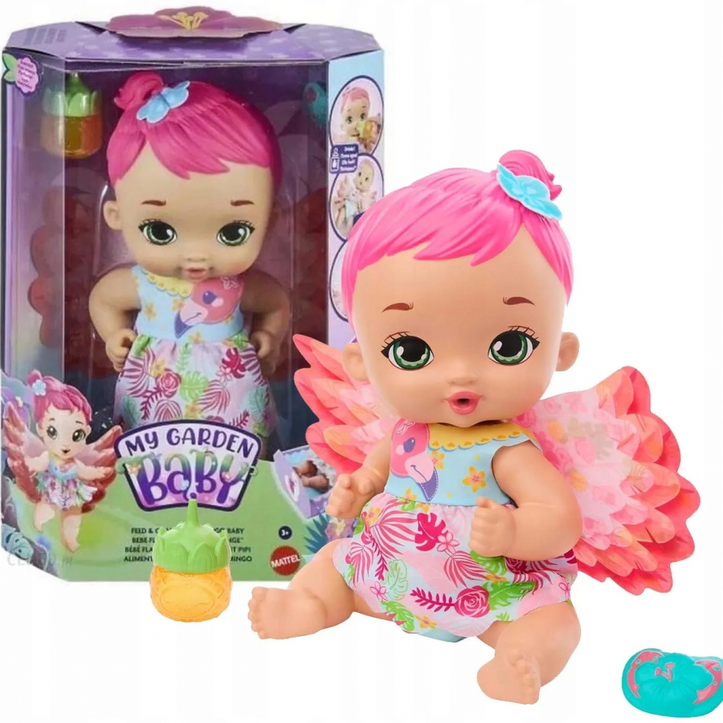 Mattel My Garden Baby Miminko plameňák s růžovými vlasy GYP09