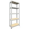 Kovový regál Biedrax 35 x 90 x 210 cm, biely - 5 políc MDF, 275kg
