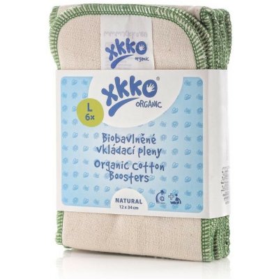 XKKO Organic Twill Natural Vkladacie L 6 ks