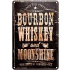 Ceduľa Bourbon Whiskey and Moonshine 30cm x 20cm Plechová tabuľa