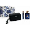Versace Dylan Blue Versace Dylan Blue Pour Homme toaletná voda 100 ml + toaletná voda cestovný sprej 10 ml + kozmetická taška