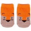 Bavlnené ponožky oranžové s béžovou - Líška, veľ. 3-6 mesiacov