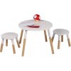 DOCHTMANN Detský stôl s dvoma stoličkami, okrúhly, biely