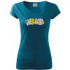 Hello hippie symbol - Pure dámske tričko - XL ( Petrolejová )