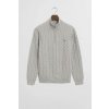 Gant Cotton Cable Half Zip Cloud grey melange