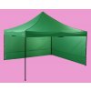Párty stan 4x4m – oceľový, Zelená, 2 bočné plachty