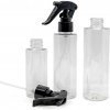 Plastová fľaša, priehľadná, čierny pákový rozprašovač, 100 ml