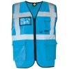 Korntex Berlin Multifunkčná reflexná vesta na zips KX802 Sky Blue XXL