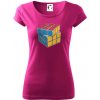 Rubikova kocka kreslená - Dámske tričko Pure - L ( Fuchsiová )