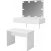 Vicco Vanity table Alessia, 90 cm with LED lighting and bench, Biela