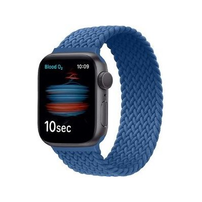 Mobilly Apple Remienok na hodinky, elastický, pre 42/44 mm, L, opletený, nylon, modrý sea blue 333 DSN-11-00A