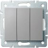 Kanlux LOGI 25195 Trojitý vypínač 10AX - 250V~,strieborný