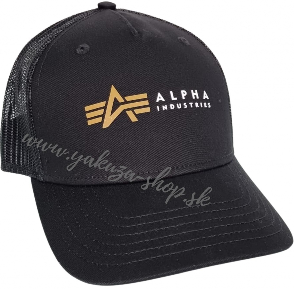 Alpha Industries Alpha Label Trucker Cap black čierna