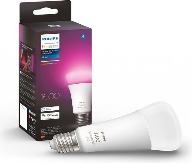 Philips Hue 8719514288157 LED žiarovka 1x13,5W E27 1600lm 2000-6500K RGB  White and color Ambiance, stmievateľné, Hue Switch, biela od 70 € -  Heureka.sk