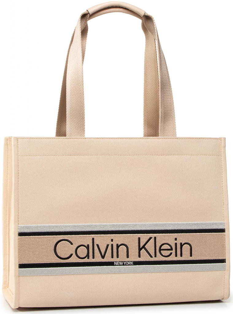 Calvin klein stripe logo tote clearance