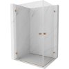 MEXEN/S - Lunar-B Duo sprchovací kút dvere krídlové 85 x 75, transparent, meď kartáčovaná 832-085L-075P-65-00