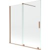 Mexen Velar sprchová zástena 2-krídlová posuvná 150 x 150 cm, transparentná, kartáčovaná meď - 896-150-000-01-65