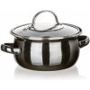 Banquet Hrniec smaltovaný METALLIC Black 24 cm 3,7 l s pokrievkou 24 cm