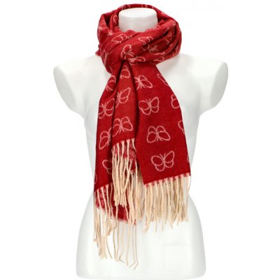 Barebag dámsky červený teplý dlhý zimný šál
