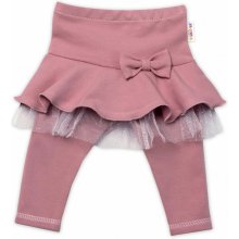 BABY NELLYS Dievčenské legíny Mašlička s volánikom béžové