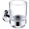 CERANO - Nástenný držiak s pohárom Lineo - chróm, transparentné sklo