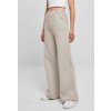 Ladies heavy terry garment dye slit pants warmgrey