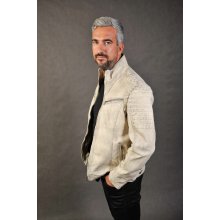 Max Original Leather pánska kožená bunda 8066 off white
