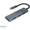 AKASA Hub USB-C 4x USB 3.0 port, Aluminium