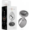 Intense - Metal Aluminum Anal Plug With Black Glass Size S - Análny Kolík