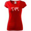 Mapa sveta odtlačok - Dámske tričko Pure - 2XL ( Červená )