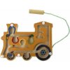 Bigjigs Toys Drevený magnetický labyrint Oranžová lokomotíva