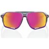 Okuliare 100% NORVIK - Polished Translucent Grey - Purple Multilayer Mirror Lens