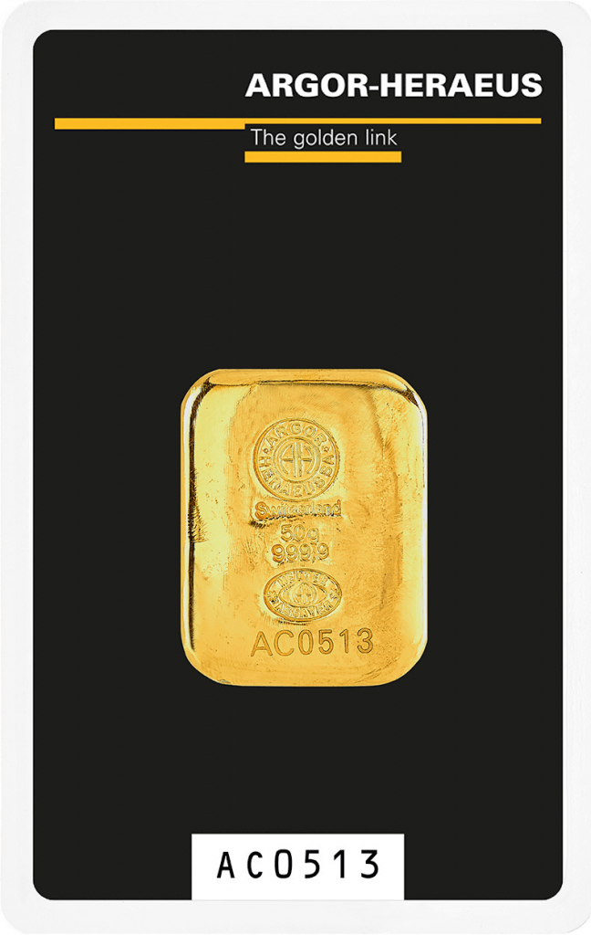 Argor-Heraeus zlatý zliatok liaty 50 g