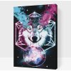 Vymalujsisam.sk Maľovanie podľa čísiel - Vlk vo vesmíre Veľkosť: 40x60cm, Rám: Na kartónovej doske