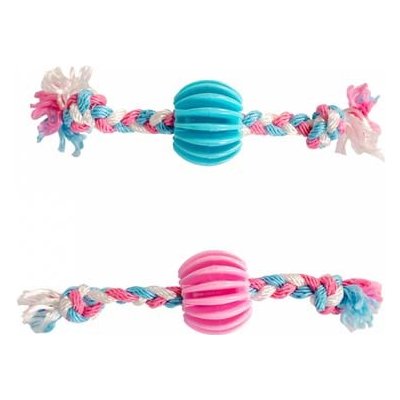 Duvo+ Puppy TPR Treat ball with cotton rope 30cm