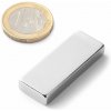 SOLLAU Neodymový magnet hranol 40x15x6 mm, N38, ponikelovaný