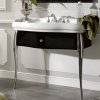 Kerasan Retro skrinka 90x40x77 cm kúpeľňová skrinka pod úmývadlo stojaca čierna 7363K3