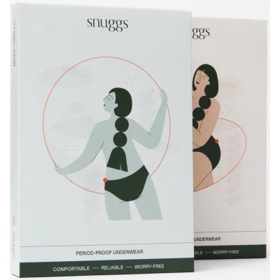 Snuggs Period Underwear Classic: Medium Flow Black látkové menštruačné nohavičky na strednú menštruáciu veľkosť L 1 ks