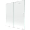 Mexen Velar, 2-krídlová posuvná vaňová zástena 150 x 150 cm, 8mm číre sklo, biely profil, 896-150-000-01-20