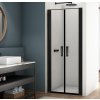 Ronal DIVERA 2-krídlové sprchové dvere 80x200cm nika/kút sklo Číre profil Čierny D22T20800607