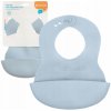 BabyOno podbradník mäkký plastový s vreckom bez BPA light blue V000309