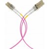 Fiber kábel LC-LC, 3m Duplex OM4(50/125µm), LSOH, 2mm, fialový